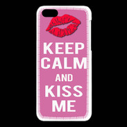 Coque iPhone 5C Keep Calm Kiss me Rose