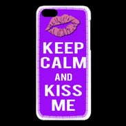 Coque iPhone 5C Keep Calm Kiss me Violet