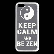 Coque iPhone 5C Keep Calm Be Zen Gris