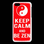 Coque iPhone 5C Keep Calm Be Zen Rouge