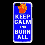Coque iPhone 5C Keep Calm Burn Bleu
