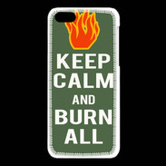 Coque iPhone 5C Keep Calm Burn Kaki