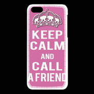 Coque iPhone 5C Keep Calm Call Rose