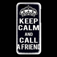 Coque iPhone 5C Keep Calm Call friend Noir