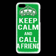 Coque iPhone 5C Keep Calm Call friend Vert