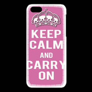 Coque iPhone 5C Keep Calm Carry on Rose