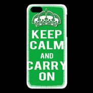 Coque iPhone 5C Keep Calm Carry on Vert