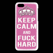 Coque iPhone 5C Keep Calm Fuck hard Rose