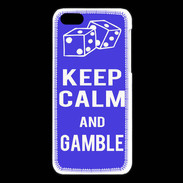 Coque iPhone 5C Keep Calm Gamble Bleu