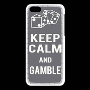 Coque iPhone 5C Keep Calm Gamble Gris