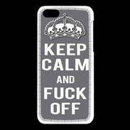 Coque iPhone 5C Keep Calm Fuck Off Gris