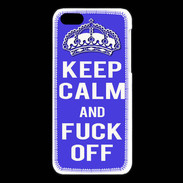 Coque iPhone 5C Keep Calm Fuck off bleu