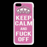 Coque iPhone 5C Keep Calm Fuck Off Rose