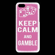 Coque iPhone 5C Keep Calm Gamble Rose