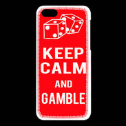 Coque iPhone 5C Keep Calm Gamble Rouge