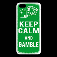 Coque iPhone 5C Keep Calm Gamble Vert