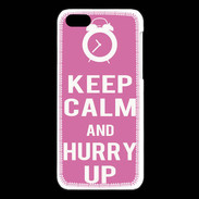 Coque iPhone 5C Keep Calm Hurry up Rose