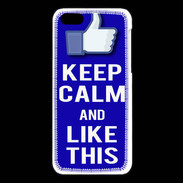 Coque iPhone 5C Keep Calm Like This Bleu