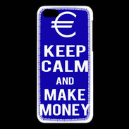 Coque iPhone 5C Keep Calm Make money Bleu