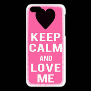 Coque iPhone 5C Keep Calm Love me Rose