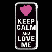 Coque iPhone 5C Keep Calm Love Noir