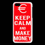 Coque iPhone 5C Keep Calm Make money Rouge