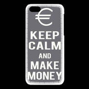 Coque iPhone 5C Keep Calm Make money Gris