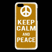 Coque iPhone 5C Keep Calm Peace Orange