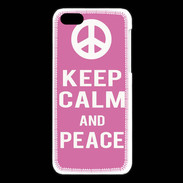 Coque iPhone 5C Keep Calm Peace Rose