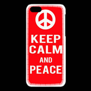 Coque iPhone 5C Keep Calm Peace Rouge