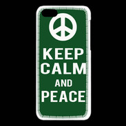 Coque iPhone 5C Keep Calm Peace Vert