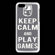 Coque iPhone 5C Keep Calm Play games Gris