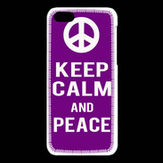 Coque iPhone 5C Keep Calm Peace Violet