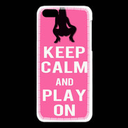 Coque iPhone 5C Keep Calm Play on Rose