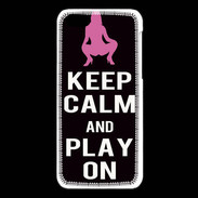 Coque iPhone 5C Keep Calm Play on Noir