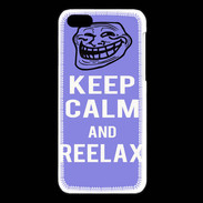 Coque iPhone 5C Keep Calm Reelax Bleu