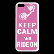 Coque iPhone 5C Keep Calm Ride on Rose