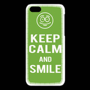 Coque iPhone 5C Keep Calm Smile Vert