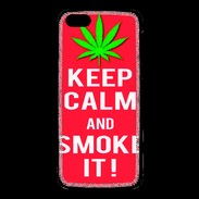 Coque iPhone 5C Keep Calm Smoke Rouge