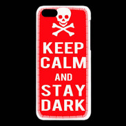 Coque iPhone 5C Keep Calm Stay dark Rouge