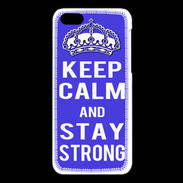 Coque iPhone 5C Keep Calm Stay strong Bleu