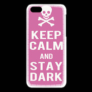 Coque iPhone 5C Keep Calm Stay dark Rose