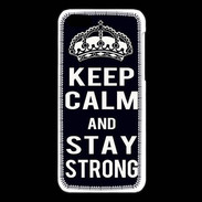 Coque iPhone 5C Keep Calm Stay strong Noir