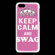 Coque iPhone 5C Keep Calm Swag Rose