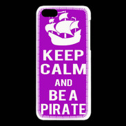 Coque iPhone 5C Keep Calm Be a Pirate Violet