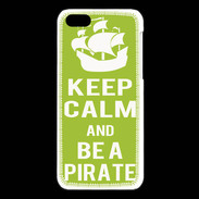 Coque iPhone 5C Keep Calm Be a Pirate Vert pomme
