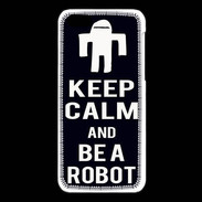 Coque iPhone 5C Keep Calm Be a Robot Noir