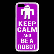 Coque iPhone 5C Keep Calm Be a Robot Violet