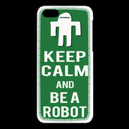 Coque iPhone 5C Keep Calm Be a Robot Vert