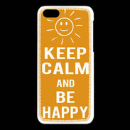 Coque iPhone 5C Keep Calm Be Happy Orange